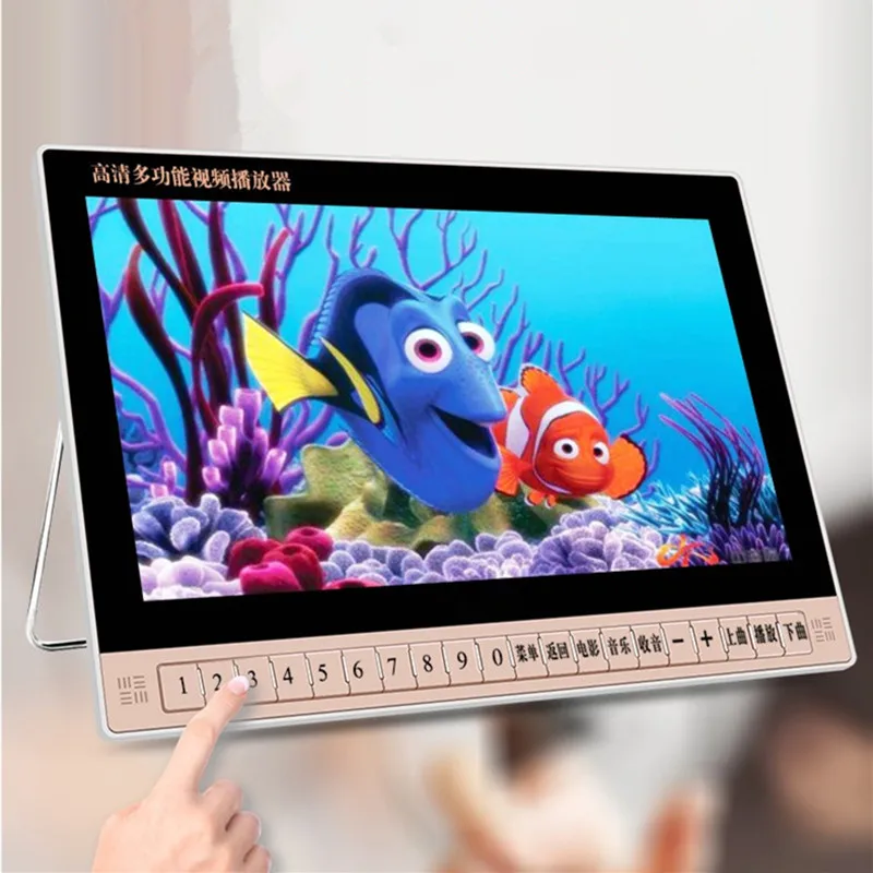 19 дюймов HD lcd экран цифровой Мультимедиа Портативный DVD EVD VCD mp3-плеер с держателем, видео машина/USB, TF карта, колонки MP4