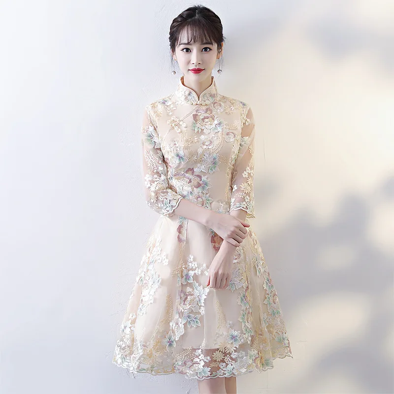 Элегантное тонкое сексуальное платье Cheongsam классическое для сцены китайское