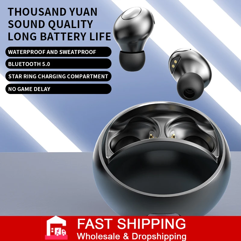 

H8 Bluetooth Headset IPX6 Sports Earphone Headphone Bluetooth 5.0 Star Ring Charging Box 9D Waterproof Stereo Mini Wireless