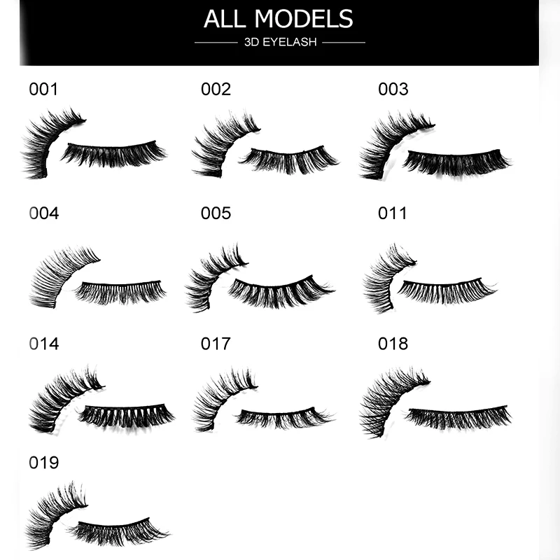 Набор Магнитных ресниц ручной работы 3 пары норковые волосы натуральное