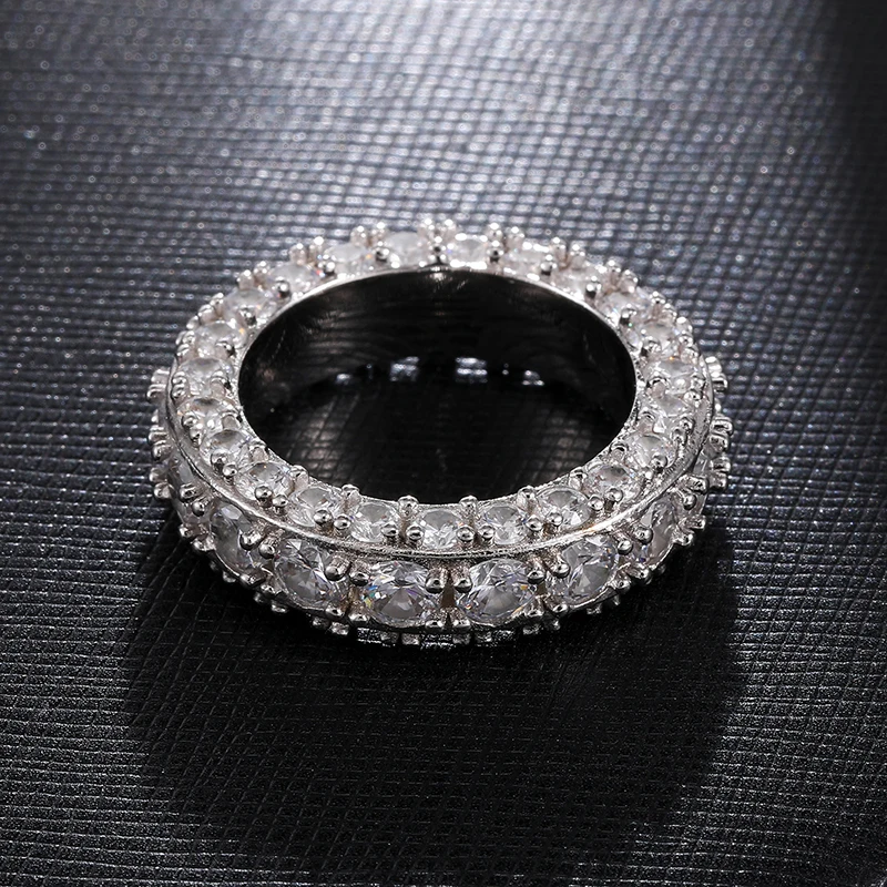 Кольцо с фианитом для мужчин и женщин геометрическое круглое украшение из меди