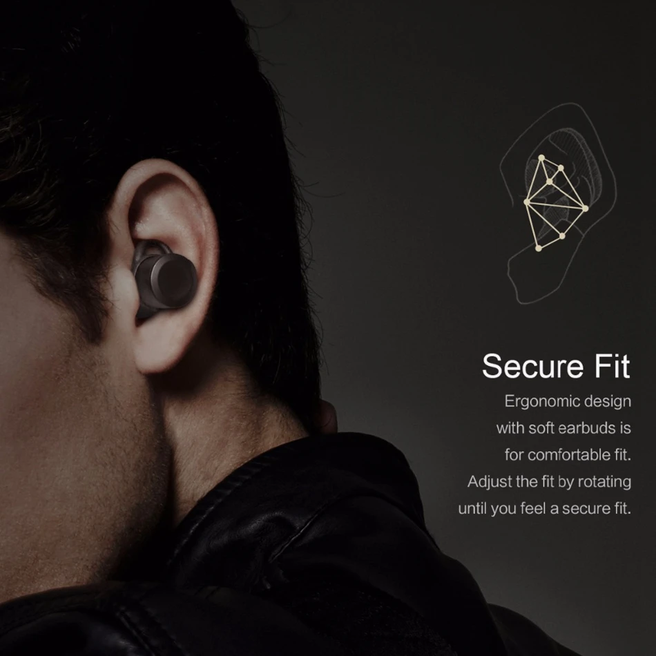 Беспроводные наушники ROCK TWS Bluetooth 4,1, настоящие беспроводные стерео наушники, мини наушники-вкладыши с микрофоном и зарядным устройством для мобильного телефона