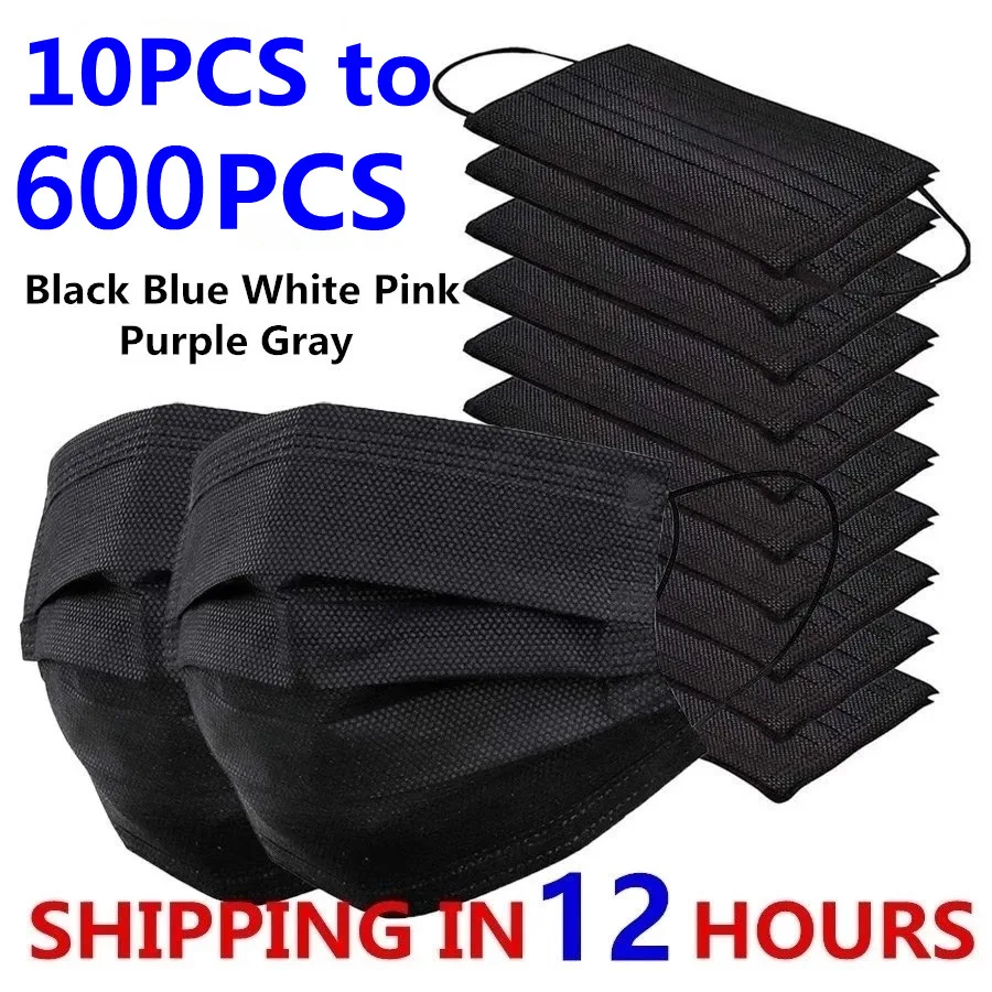 Маска Защитная одноразовая черная с фильтром 3 слоя 2-200 шт. | Безопасность и защита