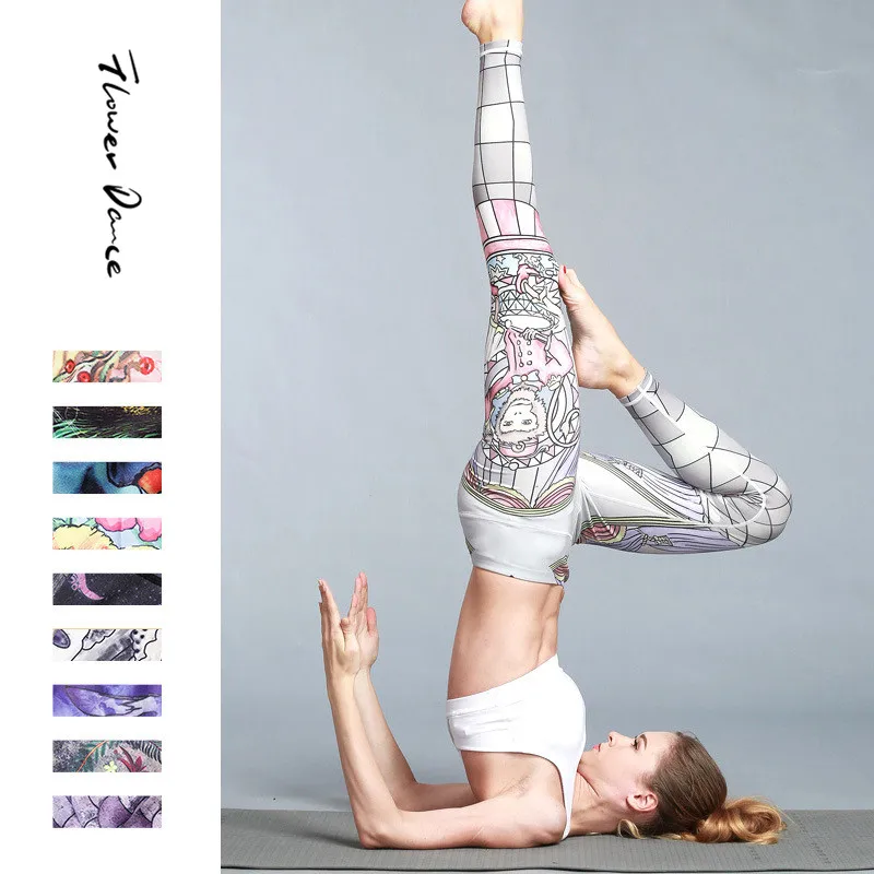 

FlowerDance Fitness Running Yoga Pants for Running Women Stretchy Gym Leggings Slim Women Yoga Pants