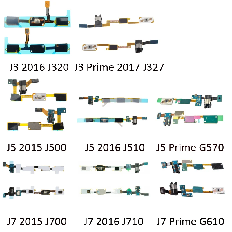 

Для Samsung J3 J5 J7 Prime Metal 2015 2016 2017 Оригинальный телефон новая кнопка Home клавиатура сенсор аудио разъем наушники гибкий кабель