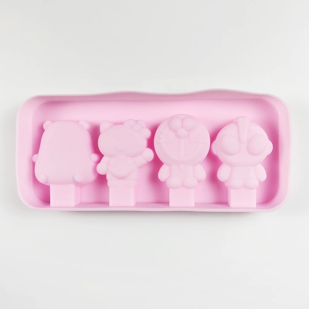 4 сетки животных силиконовые формы мороженого эскимо DIY домашний десерт