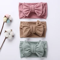 24pclot newborn knit bows headband for baby hair accessories girls knotbow elastic hair bands kids ribbed bow turban head wraps