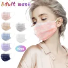 10 шт. одноразовая кружевная маска для рта с принтом для взрослых Светоотражающая маска для лица маска из нетканого материала четырехслойная Защитная розовая маска для лица