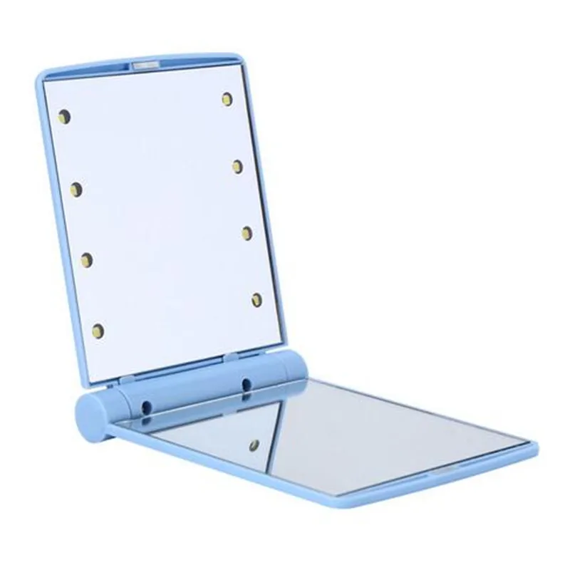 1 шт. 8 светодиодных ламп женские складные зеркала для макияжа женское