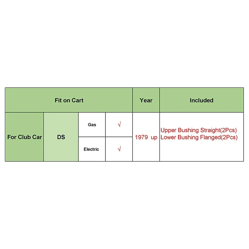 

for Club Car DS Spindle Bushings Upper & Lower Bushings Bronze 1979 + UP GOLF Cart