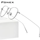 FONEX Оправа для очков в титановой оправе для мужчин и женщин, 2021