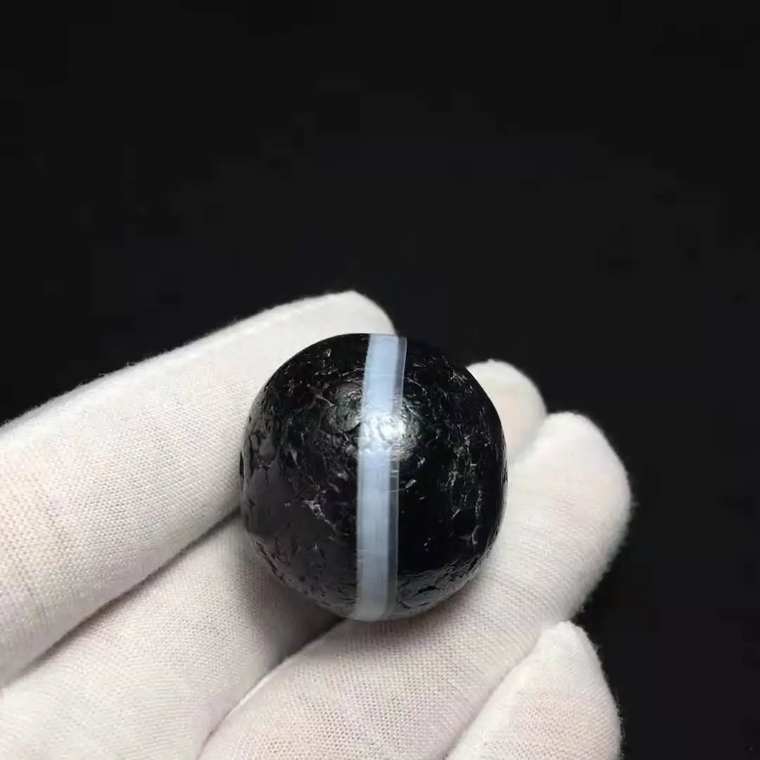 

Highly Weathered Natural Agate Pharmacist Stone 32MM*30MM Mysterious Amulet Tibetan Dzi Beads for Folk Collections