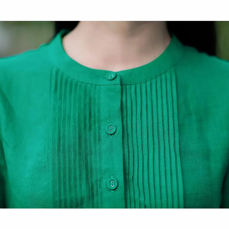 

2021 Women Spring Summer New Casual Solid Dresses Female Plus Size O-Neck Elegant Pleated Dress Lady Lace Up A-line Vestido J106