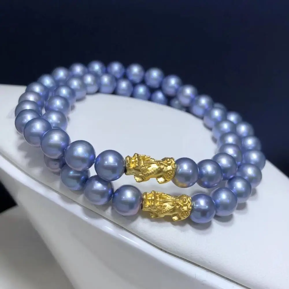 Браслеты с жемчугом D119 Изящные Ювелирные изделия 6 мм браслеты из натурального