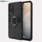 Противоударный чехол-подставка для VIVO X60 Pro Plus мобильный телефон, с металлическим кольцом