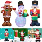 Рождественская надувная кукла-Щелкунчик, пряник Санта-Клаус, человек, снеговик, украшение для улицы, сада, светящееся праздничное украшение, лидер продаж
