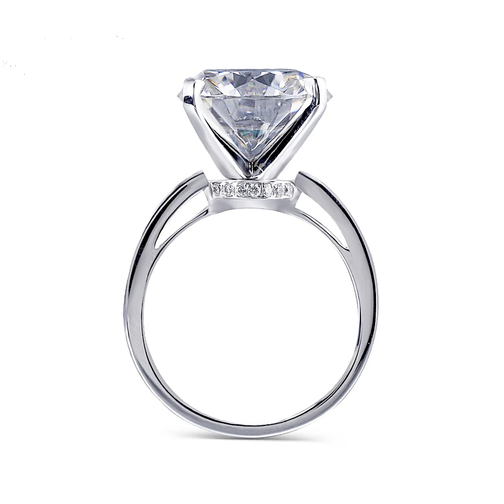 10K белое золото 1 2 3 4 5 карат круглое Moissanite бриллиантовое кольцо для женщин Свадьба