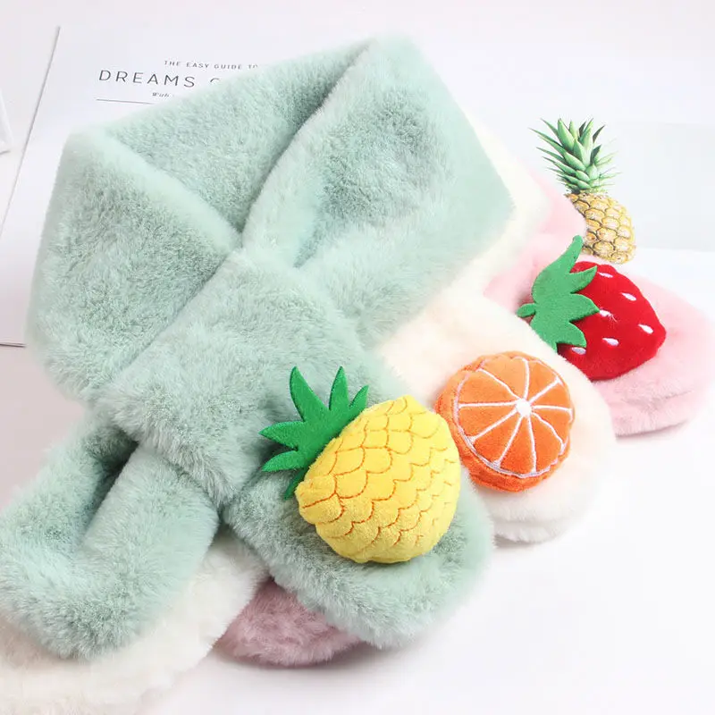 VFOCHI 2021 Boy Girl Scarf Winter Plush Parent-child Thick Children Warm 80*10CM Solid Unisex Baby Scarves | Детская одежда и