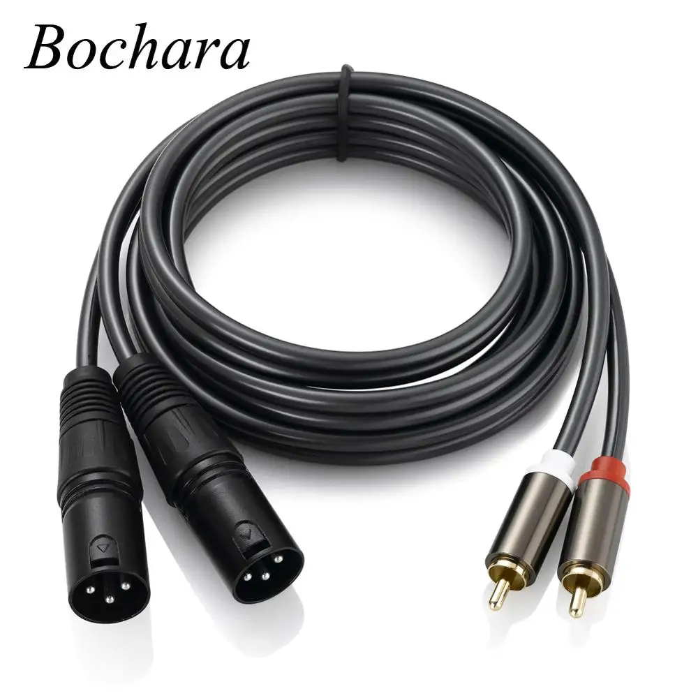 

Кабель Bochara 2RCA штекер-двойной штекер XLR штекер аудио кабель OFC AUX штекер для усилителя микшера динамиков 1,5 м 3 м