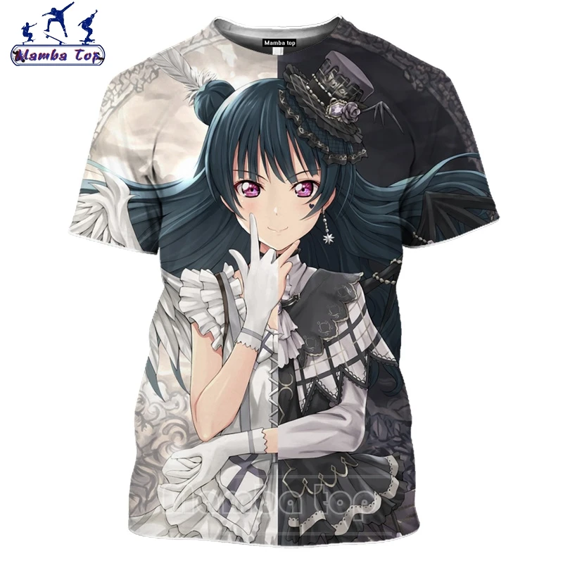 Топ Mamba с аниме футболка для мужчин женщин коротким рукавом 3D мультфильмы девушек