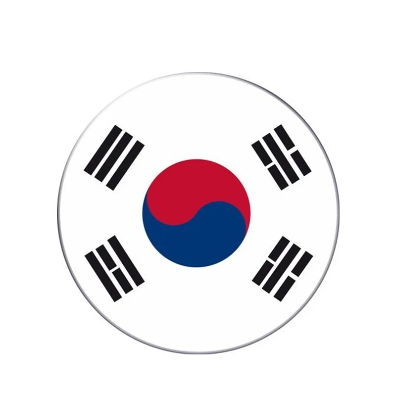 

Personality Round South Korea Flag Auto Moto Bike Suitcase Laptop Decal Reflective Car Sticker Waterproof Car Styling