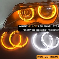 4pcs dual color led dtm angel eye for bmw e46 coupe e46 sedan e46 wagon e46 convertible e90 e91 non projector auto headlight drl