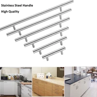 stainless steel kitchen door cabinet t bar straight handle pull knobs wardrobe cupboard drawer handle furniture hardware