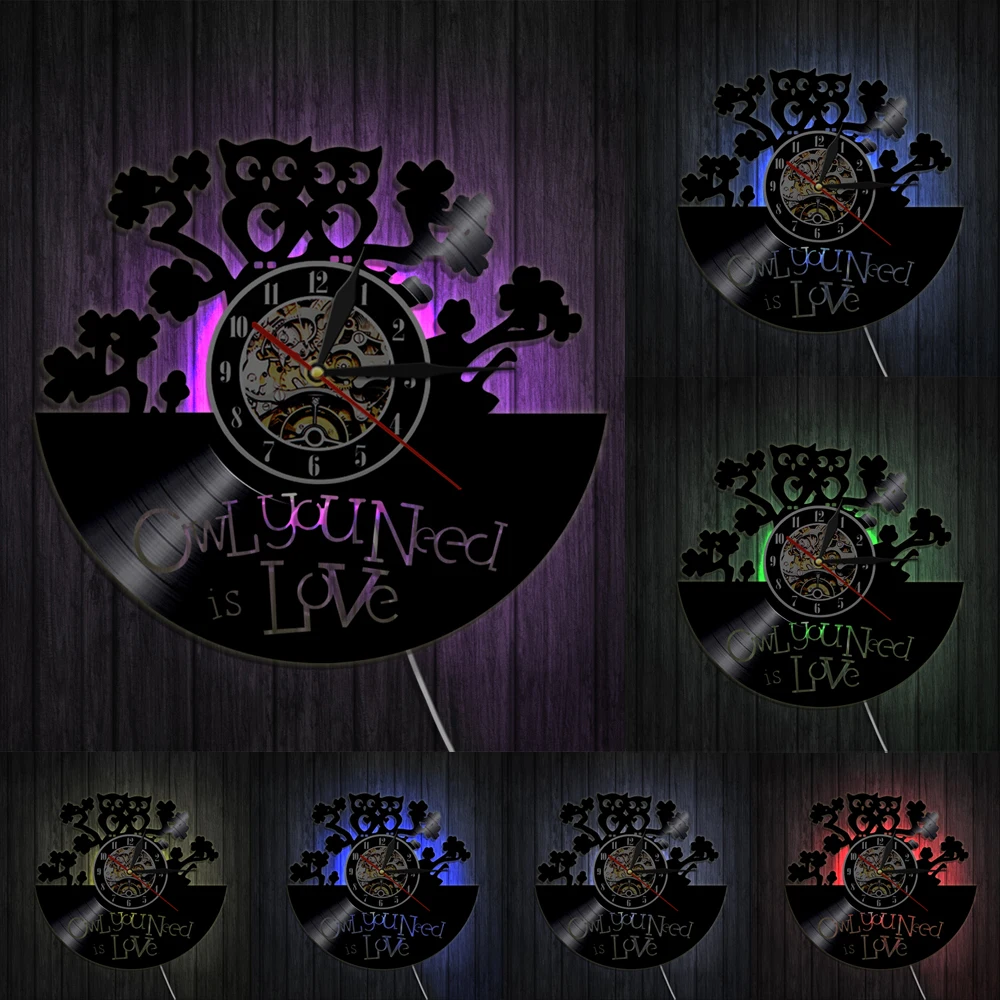 Сова вам нужны часы Love креативные виниловые с совой настенные животными