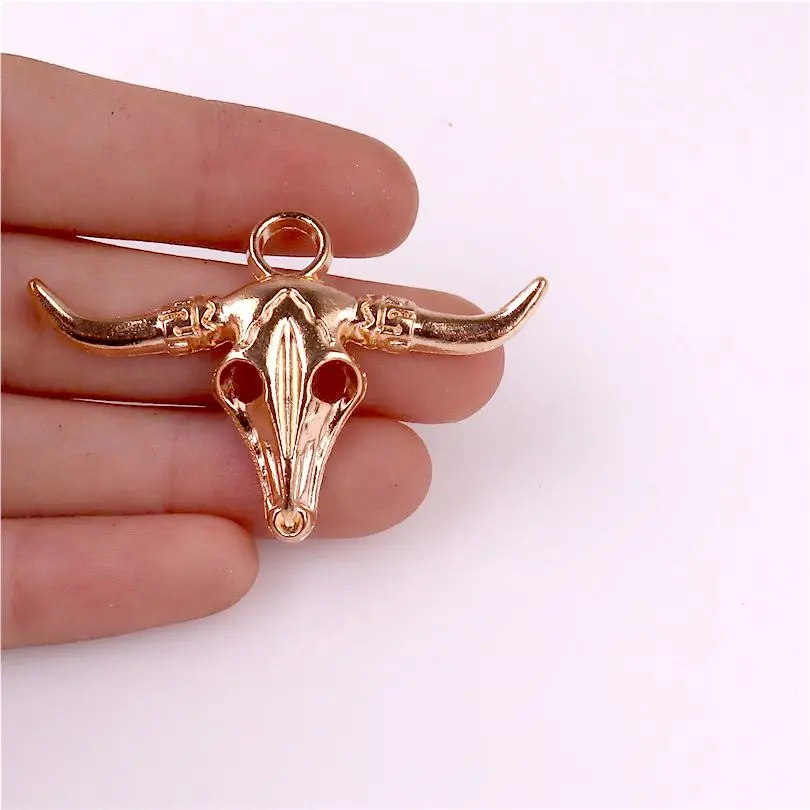 10 штук в партии Цвет виде Головы Быка металлическими подвесками Bull Череп шармы