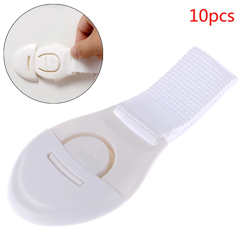 10pcs/Lot Drawer Door Cabinet Cupboard Toilet Safety Locks Baby Kids Care Plastic Straps Infant Protection |