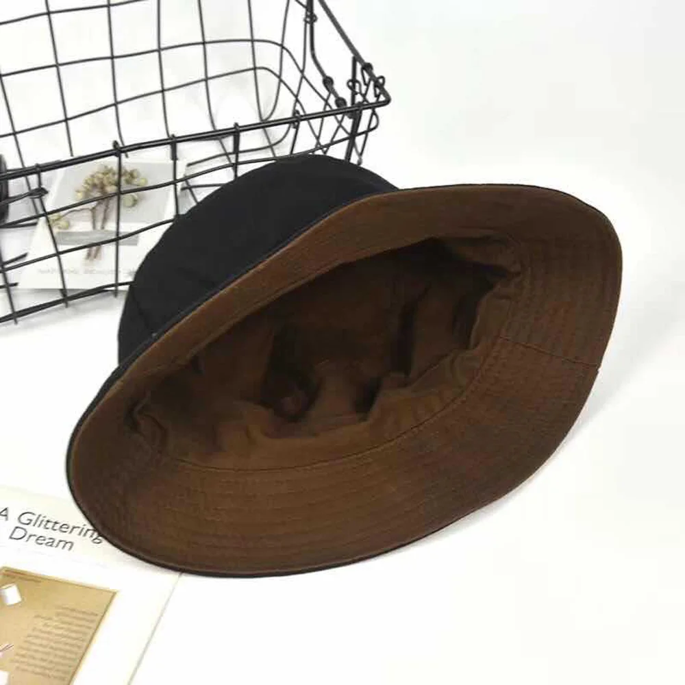 

Double-sided Adult Cotton Fisherman Hat Unisex Fashion Simple Wild Sunhat Outdoor Travel Bucket Cap Beach Summer