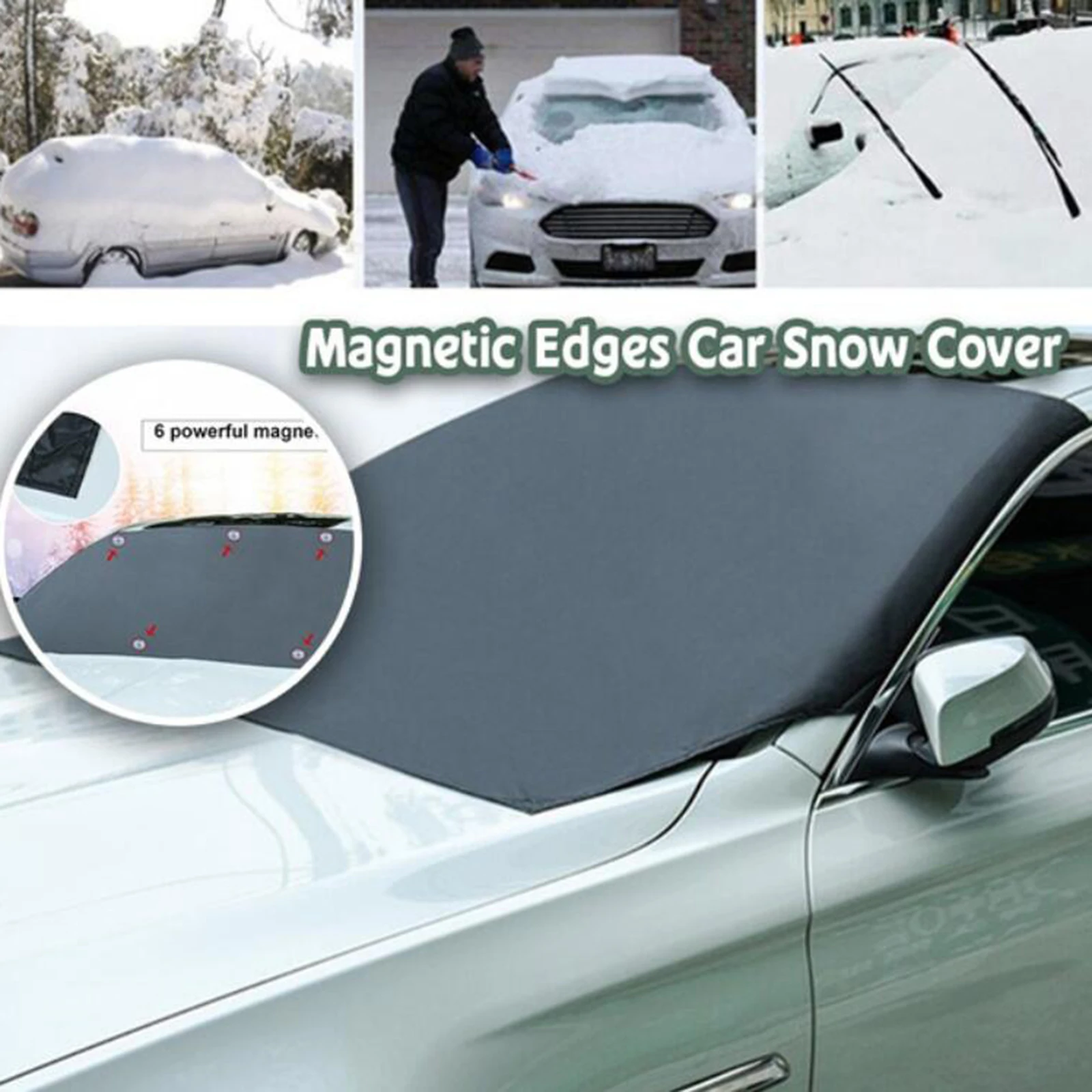 

Car Windshield Snow Shade with Magnetic, Cover Sun Shade, Prevent Wind Snow Frost and Sun, Portable and Easy to Install