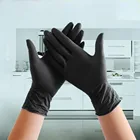 Перчатки черные латексные, 100 шт., быстрая доставка, одноразовые нитриловые рабочие перчатки для дома, резиновые перчатки для пищи, тату