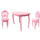 NK 3 предметаНабор аксессуары для кукол 2 модных стула + 1 современный стол для мебель для Барби обеденный дом игрушки для девочки подарок DZ