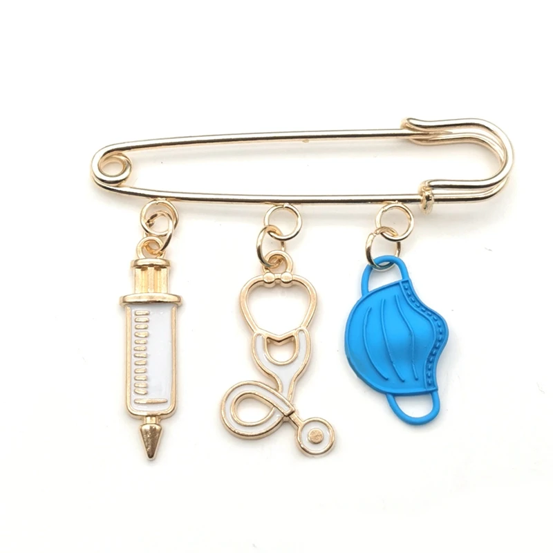 Новый дизайн брошь врач Медицинский инструмент стетоскоп шприц с маской