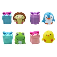 cute cartoon flip pinch animals squeeze decompression expression emotional gift box baby kid bath water play toy 14 sets