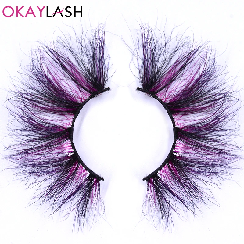 Супер длинные радужные ресницы OKAYLASH 30 мм натуральные мягкие драматические