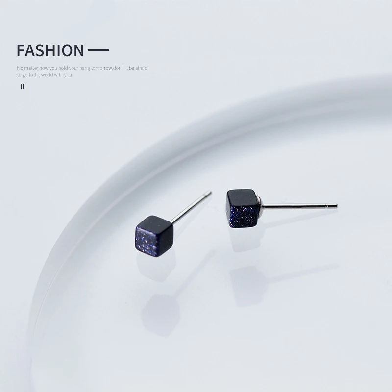 Modian простые квадратные маленькие милые серьги-гвоздики для женщин модные