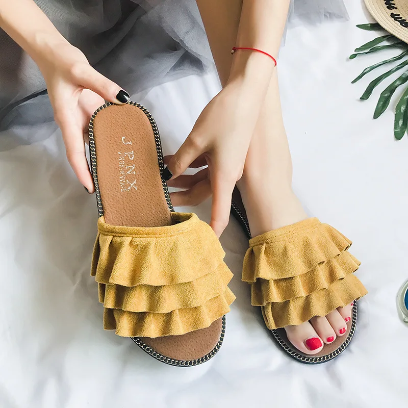 2019 verano nueva de fondo plano piuna sandalias y zapatillas gamuza повседневные сандалии для Плайя zapatos las