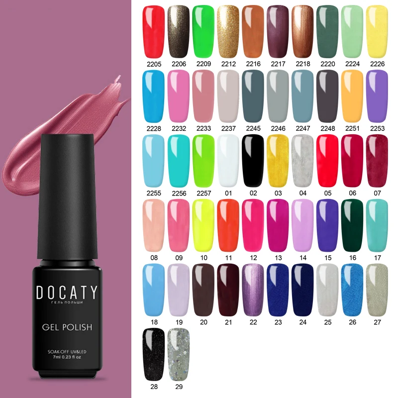 Docaty Color Gel Series Nail Polish Colors Soak Off LED or UV 52 High Quality Nails Art White Lacquer | Красота и здоровье