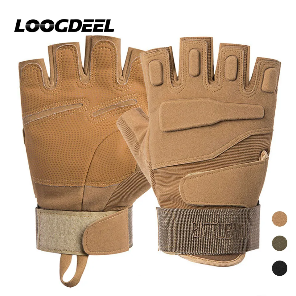 

LOOGDEEL Tactical Gloves Half-finger Mountaineering Fitness Protection Army Fan Outdoor Gloves Breathable Anti-slip Wearable