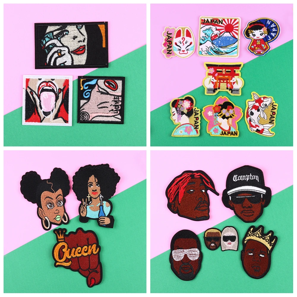 Японская лиса с утюгом мультяшный Африканский рок Набор нашивок сделай сам