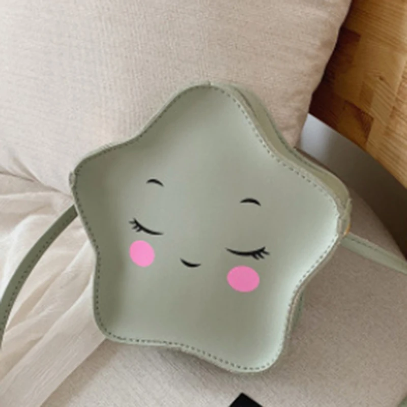 

PU Leather Star Mini Crossbody Bag for Girls Lovely Coin Purse Zipper Small Shoulder Bag Stars Messenger Bag