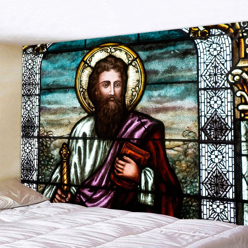 Церкви Иисуса росписи Главная wall art Украшение дома Ангел гобелен богемный Декор