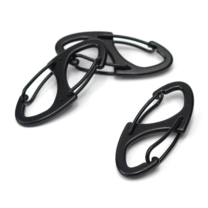 1 шт. простые черные мини пружинная подвесная Пряжка Портативный металический