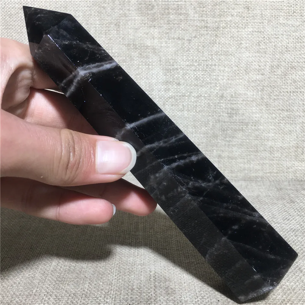 

Natural Tower Black Crystals Point Home Furnishing Decoration Treatment Stone Gift Rod Column Chakra Healing Quartz Obelisk Wand