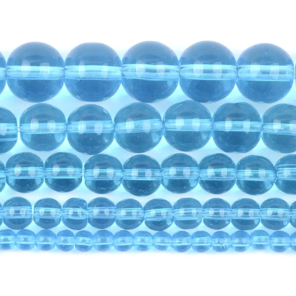 Оптовая продажа стеклянные бусины цвета голубого озера круглые разделители