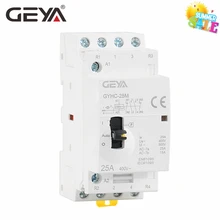 Ручной контактор GEYA 4P 16A 20A 25A 4NO или 2NO2NC 220 В/230 В 50/60 Гц Din рейка