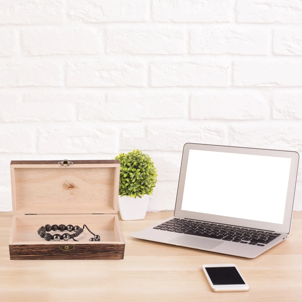 

1 Set 2Pcs Retro Wooden Gift Packing Boxes Creative Oblong Gift Storage Boxes