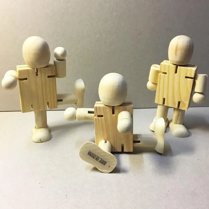 Funny Board Game Toys Movable Body Action Figure Painting Model Toy Games for Children Wooden Building Kids | Спорт и развлечения